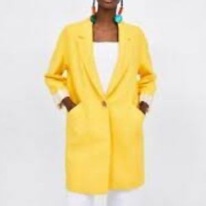 ZARA YELLOW MASCULINE COAT WITH LAPEL COLLAR